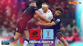 Premiership Highlights Saracens defeat Harlequins at the Tottenham Hotspur Stadium [upl. by Linis]