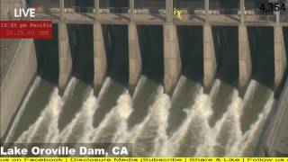 Oroville Spillway Coverage  Outflow Shutdown  22717 [upl. by Yenahs]