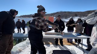 2023 Healthy Lake Ice fishing Derby Fun Experience  Pelican Lake Manitoba Canada [upl. by Lodhia]