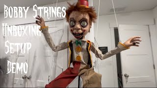 Spirit Halloween Bobby Strings Set Unboxing and demo 🎃👻 [upl. by Suaeddaht641]