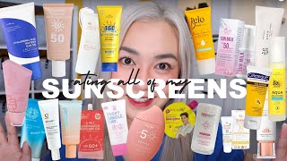 RATING ALL OF MY SUNSCREENS [upl. by Oisorbma270]