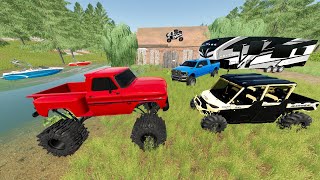 Millionaire Buys New Campers and ATVs for Muddy Adventure  Farming Simulator 22 [upl. by Kisung]