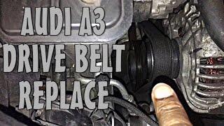 Audi A3 Drive Belt ReplaceCheckInspect  Works on other VAG Group Cars VWSeat Skoda [upl. by Anahir]