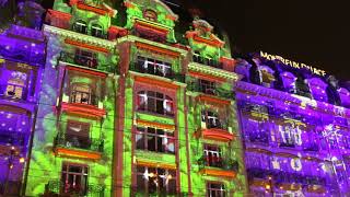 Video Mapping Montreux Palace Christmas 2017 Noël Suisse InLoveWithSwitzerland [upl. by Dyke]