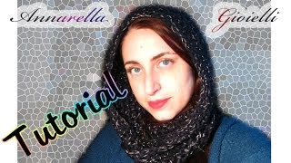 Tutorial sciarpa cappuccio alluncinetto  How to crochet scoodie [upl. by Witha]