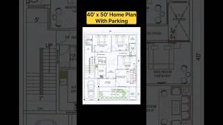 40 by 50 House Plan Design 40  50 Home Plan 40 x 50 House Plan 2bhk 3bhk housedesign homeplan [upl. by Selway]