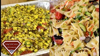 WATCH ME MAKE BOW TIE PASTA SALAD and VEGGIE SALAD and ROASTED CORN SALAD  Cooking With Carolyn [upl. by Eeroc]