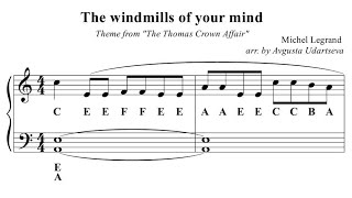 The windmills of your mind  Piano Tutorial  Sheet Music [upl. by Eignav]