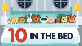 Ten in the Bed aka Roll Over • Nursery Rhyme with Lyrics • Animated Counting Song for Kids [upl. by Lynnworth]