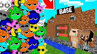 RETO DE LA BASE VS 1000000 SPRUNKI 😨😱 BASE BEBE NOOB VS Los SPRUNKIS en MINECRAFT [upl. by Attelocin]