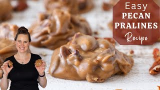 EASY PECAN PRALINES RECIPE Learn how to make praline candy with pecans [upl. by Enelia]