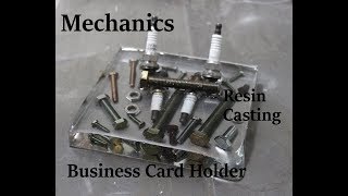 Resin Casting Project Mechanics Business card holder Nuts and bolts cast in resin [upl. by Grosz]