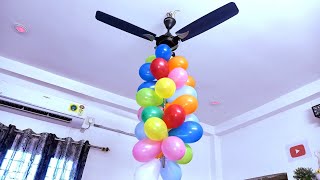 Ceiling fan under the balloons 🎈25B  We made balloon ceiling fans with unique design [upl. by Etteiram]