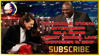 Shaquille ONeal Interviews Mila Kunis on Jimmy Kimmel Live on October 3 2017 [upl. by Halden124]