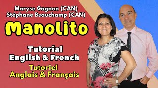 Manolito Line Dance Tutorial English amp French  Tutoriel Anglais amp Français [upl. by Ilyk]