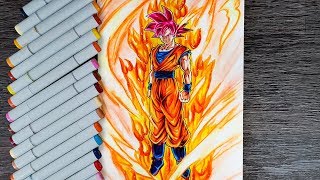 Drawing Goku God Among The Saiyans [upl. by Ahsauqram258]