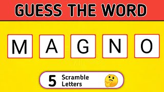 SCRAMBLE WORD GAME  GUESS THE WORD  5 LETTER WORD [upl. by Latnahs851]