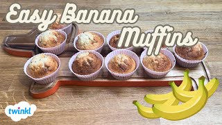 Easy Banana Muffin Recipe  Easy Recipes [upl. by Nywg]