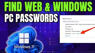 How To Find Pc Password Windows 1011  How to View Passwords in Credential Manager WEB amp WINDOWS [upl. by Som181]