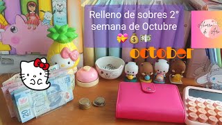 SISTEMA DE SOBRES relleno 2°semana de Octubre 💝💰💵🍀🍂🍁🎃2000 sistemadesobres ahorramas [upl. by Eul]