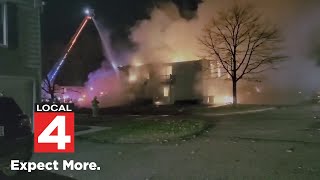 Video shows fire after apparent explosion in Orion Township [upl. by Dadelos]