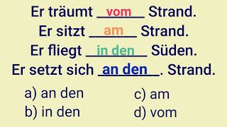 Deutsch lernen Deutsche Grammatik am Strand an den Strand vom Strand träumen in die Sonne im [upl. by Kopans]