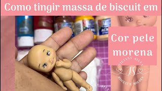 Como tingir a massa de biscuit porcelana fria na cor pele morena ➡️Instagram ticianysilva [upl. by Alia]