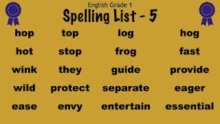 English Grade 1 Spelling List 5 [upl. by Arnaldo]