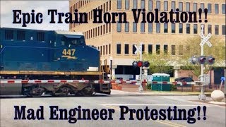 Angry Engineer Blasts Horns All Through No Train Horn Zone In Protest No Train Horn Zones Suck [upl. by Somerset]