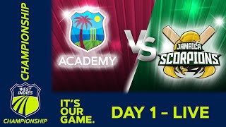 🔴 LIVE WI Academy v Jamaica  Day 1  West Indies Championship 2024  Wednesday 13th March [upl. by Westley799]