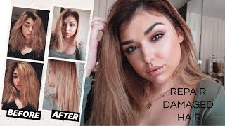 DIY KERATIN TREATMENT AT HOME  HOW TO REPAIR DAMAGED HAIR amp NO MORE FRIZZ  Chloe Zadori [upl. by Harolda]