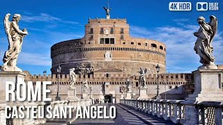 Castel SantAngelo The Mausoleum of Hadrian Rome  🇮🇹 Italy 4K HDR Walking Tour [upl. by Yorled]