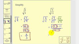 Simplifying Radical Expressions With Fractions [upl. by Lled]