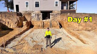 Restoring A 7000 Mansion Building The Movie Theatre Foundation Pt 1 [upl. by Ynettirb]