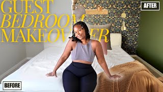 EXTREME BEDROOM MAKEOVER  PAINTING  WALLPAPER  DIY  FIXER UPPER  BEFORE AND AFTER  PART 2 [upl. by Nosloc451]