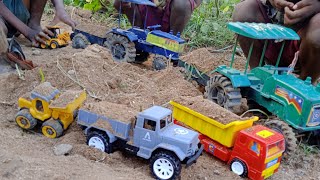 gadi wala cartoon toys video जेसीबी मशीन रोड बनाया JCB loading in mudbuldozer Tata truck। [upl. by Onitnevuj]