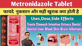 Metronidazole tablet 400 mg  Uses dosage side effects precautions in hindi  Metrogyl 400 [upl. by Horatio34]