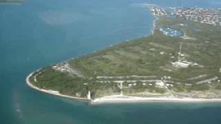 Flying over Key Biscayne Cape Florida Lighthouse [upl. by Ricoriki]