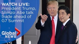 Trump touts North Korea summit preparedness during press conference with Japans Abe [upl. by Rooker]