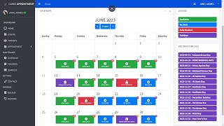 COMPLETE CLINIC APPOINTMENT SYSTEM IN PHP MYSQLI USING CALENDAR BOOKING  SLOTS  HOLIDAYS [upl. by Brom]