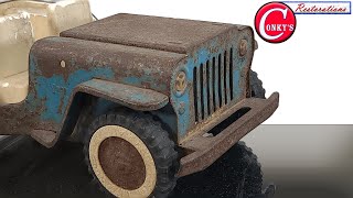 I Restored a 1960s Tonka Jeep in 4K ASMR Amazing Toy Restoration Video [upl. by Zeiler80]