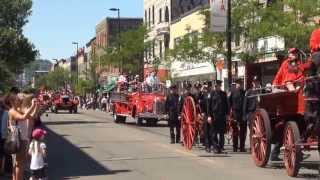 Parade de camions de pompiers Montréal 150eme [upl. by Miki540]