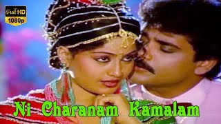 Ni Charanam Kamalam Video Song  Janaki Ramudu Movie Songs  Nagarjuna  Vijayashanti Full HD [upl. by Leonor]