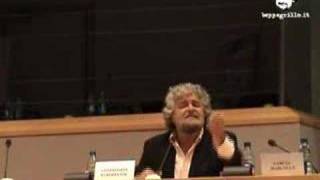 Beppe Grillo al Parlamento Europeo completo [upl. by Leuqim745]