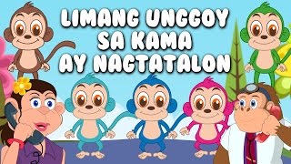 Limang Unggoy Sa Kama Ay Nagtatalon  Kantang Pambata Tagalog  5 Little Monkeys in Filipino [upl. by Lebasiram]