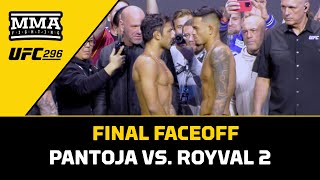 Alexandre Pantoja vs Brandon Royval 2 FINAL FACEOFF  UFC 296  MMA Fighting [upl. by Ahsinav]