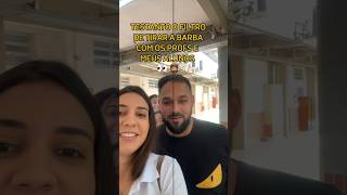 Testando o filtro de tirar barba com os profs e alunos 😂👀 professora alunos escola shorts humor [upl. by Htebasil894]