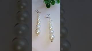 diy pearl beads earrings diy😍 earrings shorts youtube [upl. by Kurtis]