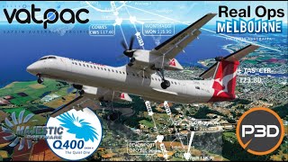 Prepar5d Majestic Dash8 Q400 on Vatsim  RealOps Melbourne [upl. by Pease]