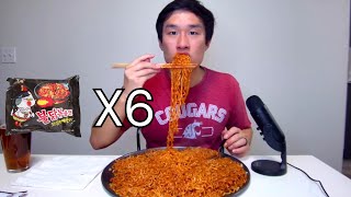 Extreme Heat Challenge Eating 6 servings of Korean Fire Noodle [upl. by Aja]